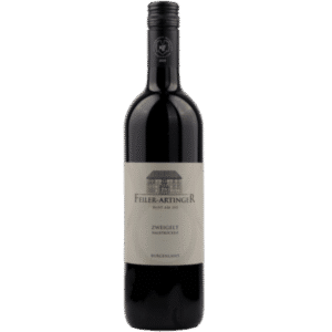 Zweigelt halbtrocken 2020, 75 cl | WeinWerkstatt Flasche Feiler-Artinger Zweigelt halbtrocken aus Rust, Burgenland – klassisches Etikett in Beige auf dunkler Bordeauxflasche